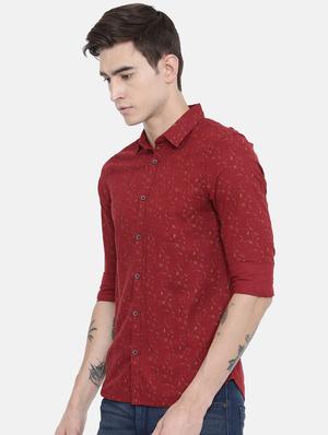 red printed casual shirt - 16229073 - Standard Image - 2