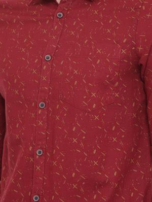red printed casual shirt - 16229073 - Standard Image - 5