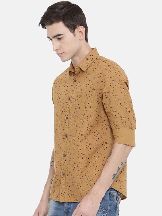 brown printed casual shirt - 16229075 - Zoom Image - 2