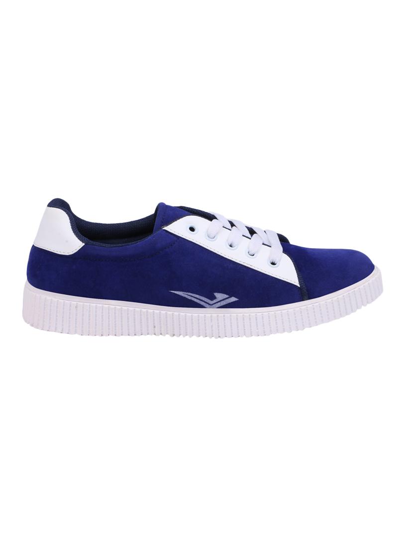 blue suede lace up sneakers - 16229164 - Zoom Image - 2