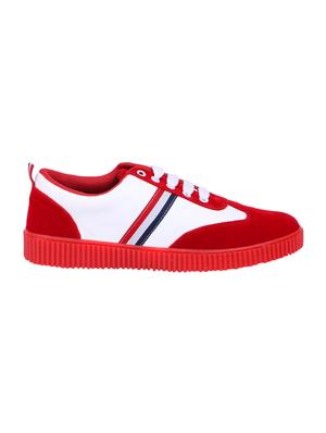 red suede lace up sneakers - 16229171 - Standard Image - 2