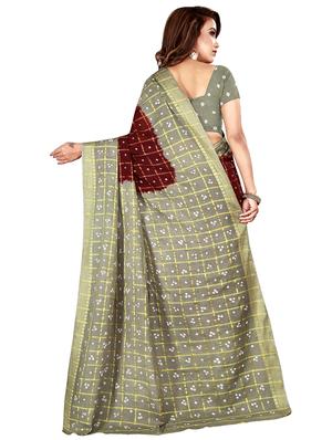 Bandhani printed saree with blouse - 16229271 - Standard Image - 2