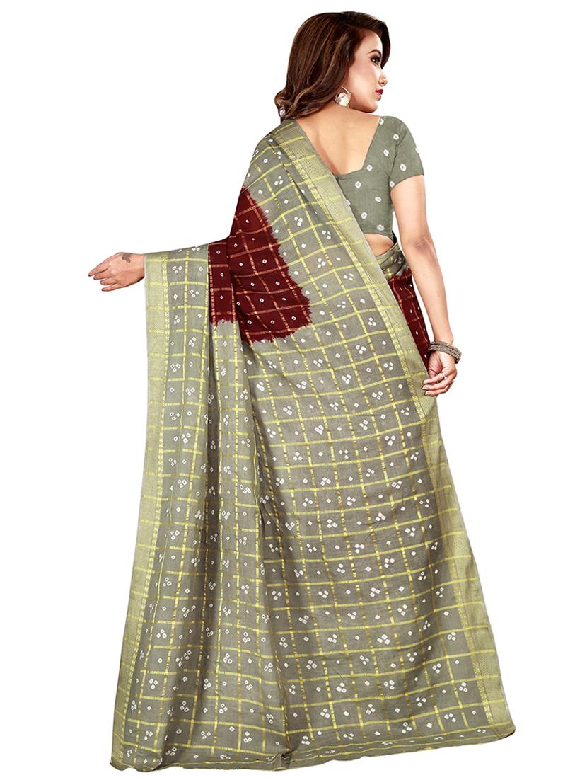 Bandhani printed saree with blouse - 16229271 - Zoom Image - 2