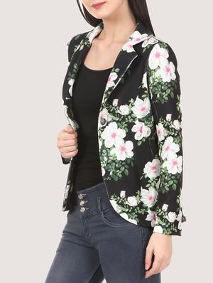 lapel neck floral jacket - 16229462 - Standard Image - 2