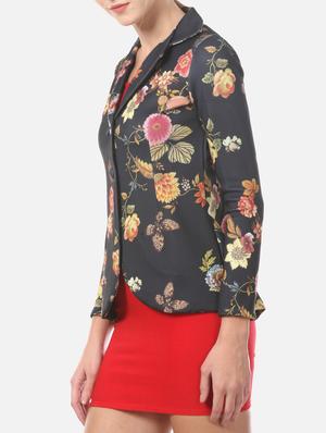 lapel neck floral jacket - 16229467 - Standard Image - 2