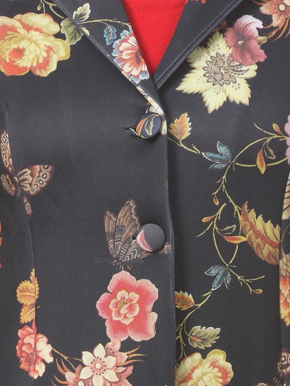 lapel neck floral jacket - 16229467 - Zoom Image - 5