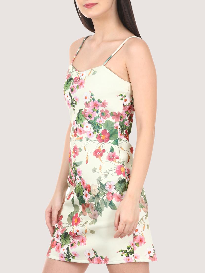 white scuba bodycon dress - 16229475 - Zoom Image - 2