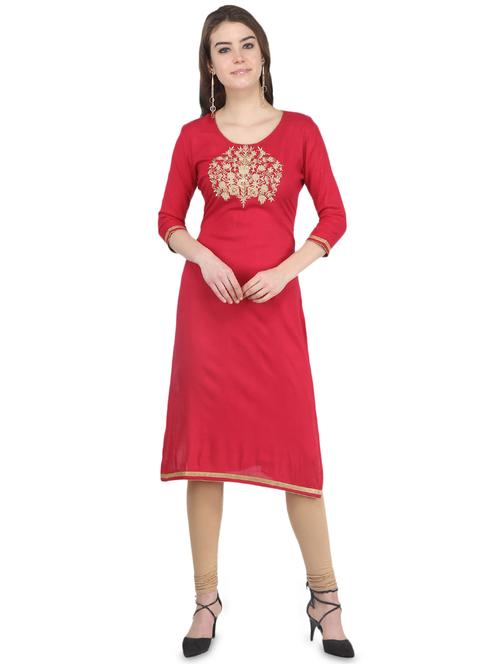 embroidered straight kurta - 16230341 - Very Small Image - 1