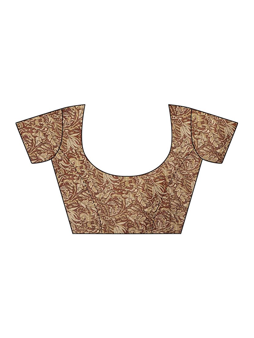 kalamkari printed saree with blouse - 16230639 - Zoom Image - 2