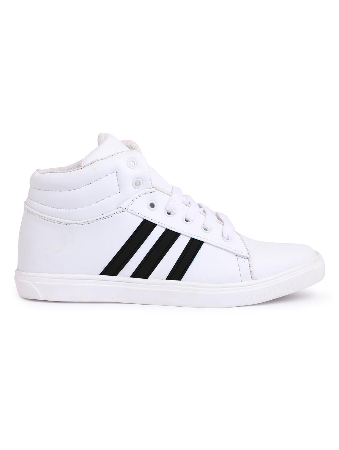 white leatherette lace up sneakers - 16231263 - Zoom Image - 2
