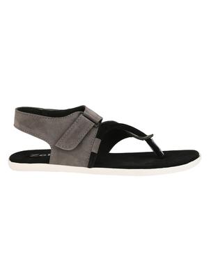 grey suede back strap sandals - 16231538 - Standard Image - 2
