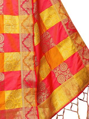 peach art silk banarasi dupatta - 16231817 - Standard Image - 2