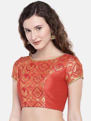 Self-design brocade blouse - 16231855 - Standard Image - 2