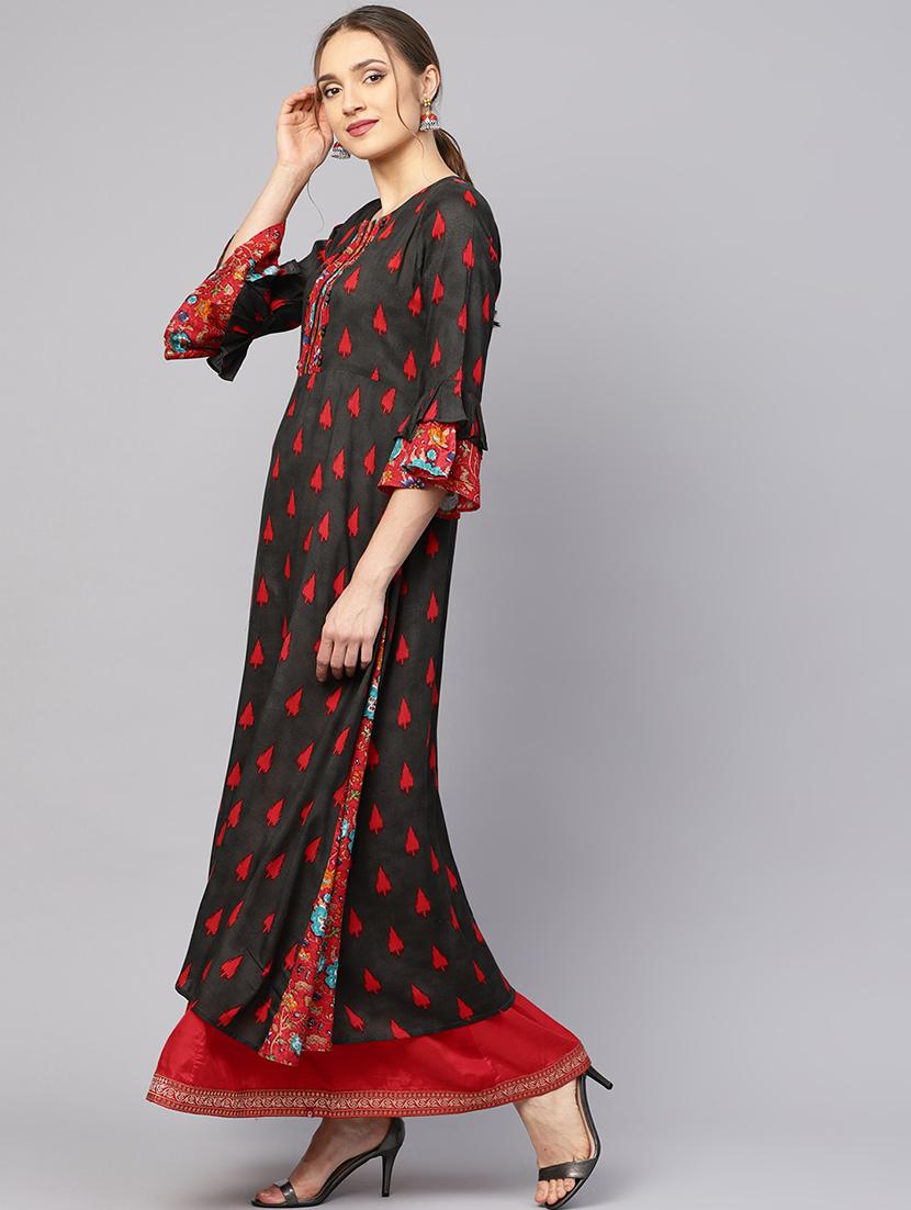 geometrical printed a-line kurta - 16231928 - Zoom Image - 2
