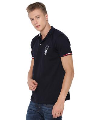 black solid polo tshirt - 16231995 - Standard Image - 2