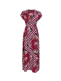 overlap neck tie front maxi dress - 16232794 - Standard Image - 1