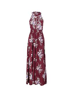 halter neck floral maxi dress - 16232837 - Standard Image - 1
