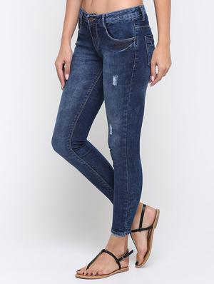 distressed ankle length jeans - 16233278 - Standard Image - 2