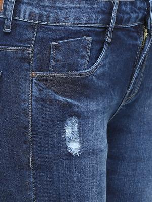 distressed ankle length jeans - 16233278 - Standard Image - 5