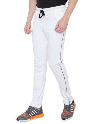 white cotton full length track pant - 16233676 - Standard Image - 2