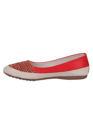 red slip on ballerinas - 16233820 - Standard Image - 2