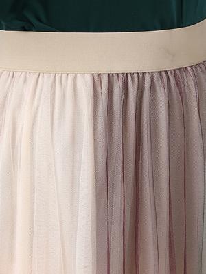 high rise mesh pleated a-line skirt - 16233893 - Standard Image - 5
