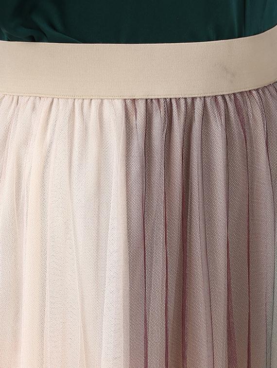 high rise mesh pleated a-line skirt - 16233893 - Zoom Image - 5