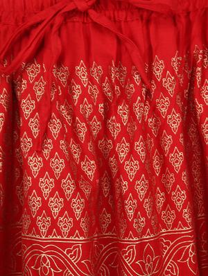 foil printed flared skirt - 16234365 - Standard Image - 5