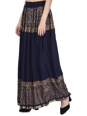 foil printed flared skirt - 16234367 - Standard Image - 2