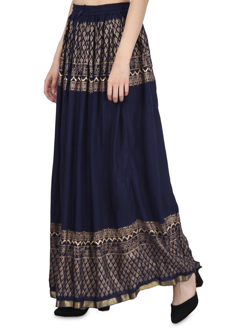 foil printed flared skirt - 16234367 - Zoom Image - 2