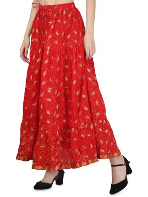 foil printed flared skirt - 16234400 - Standard Image - 2