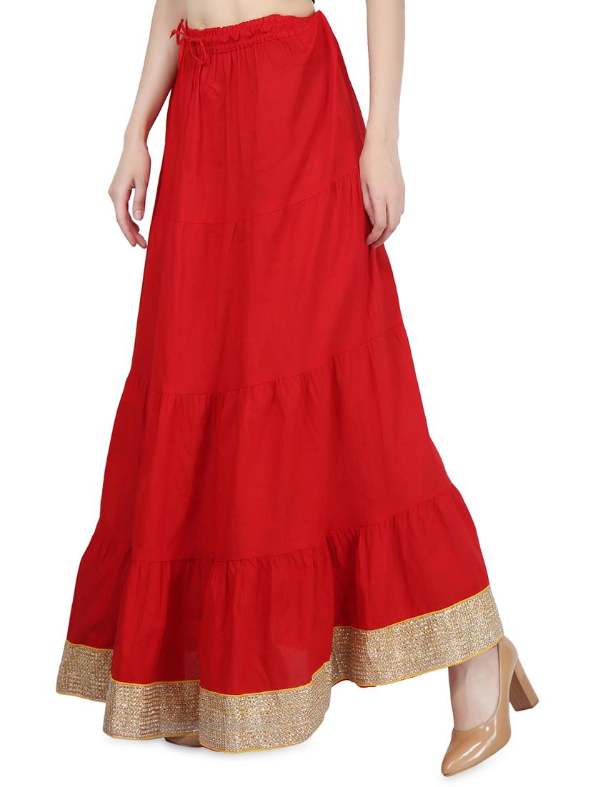 solid flared skirt - 16234402 - Zoom Image - 2