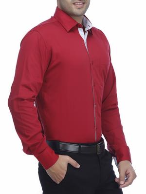 red solid formal shirt - 16234998 - Standard Image - 2