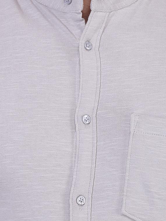 grey solid casual shirt - 16235014 - Zoom Image - 5