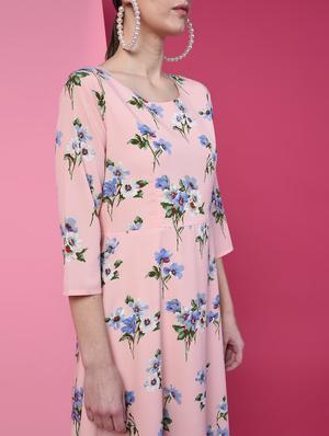 round neck floral maxi dress - 16235159 - Standard Image - 5