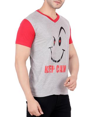 grey chest print tshirt - 16235216 - Standard Image - 2