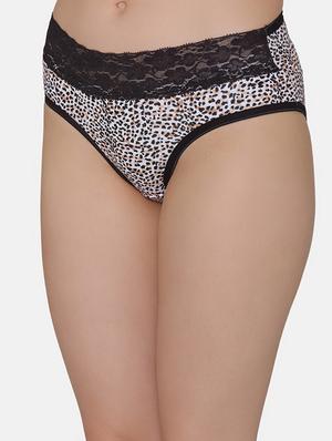 lace detail animal print hipster panty - 16236717 - Standard Image - 2