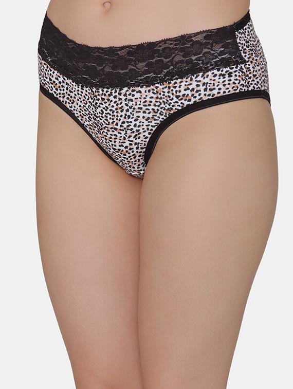 lace detail animal print hipster panty - 16236717 - Zoom Image - 2