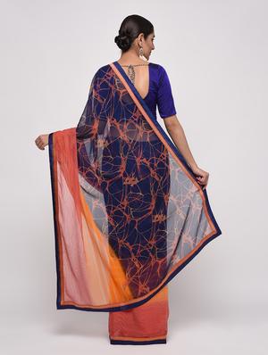 zari bordered printed saree with blouse - 16236729 - Standard Image - 2