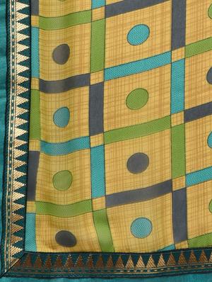 checkered print saree with blouse - 16236739 - Standard Image - 5