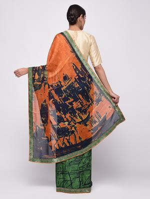 abstract woven saree with blouse - 16236747 - Standard Image - 2