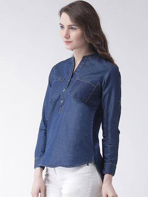 pocket detailed denim shirt - 16236826 - Standard Image - 2