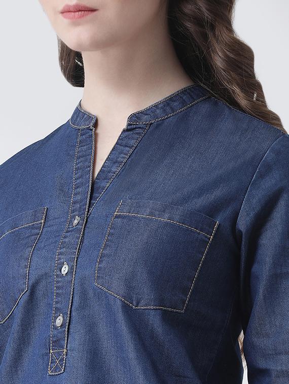pocket detailed denim shirt - 16236826 - Zoom Image - 5