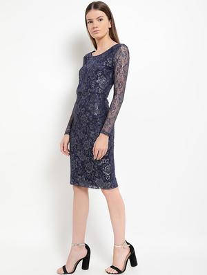 floral laced bodycon dress - 16237257 - Standard Image - 2