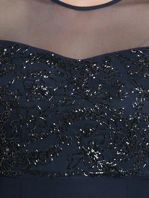 mesh panel embellished gown - 16237258 - Standard Image - 5
