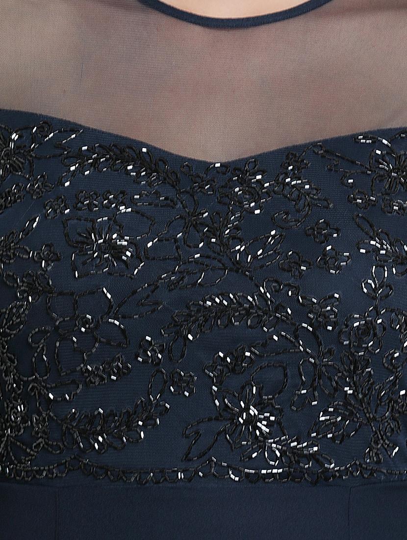 mesh panel embellished gown - 16237258 - Zoom Image - 5