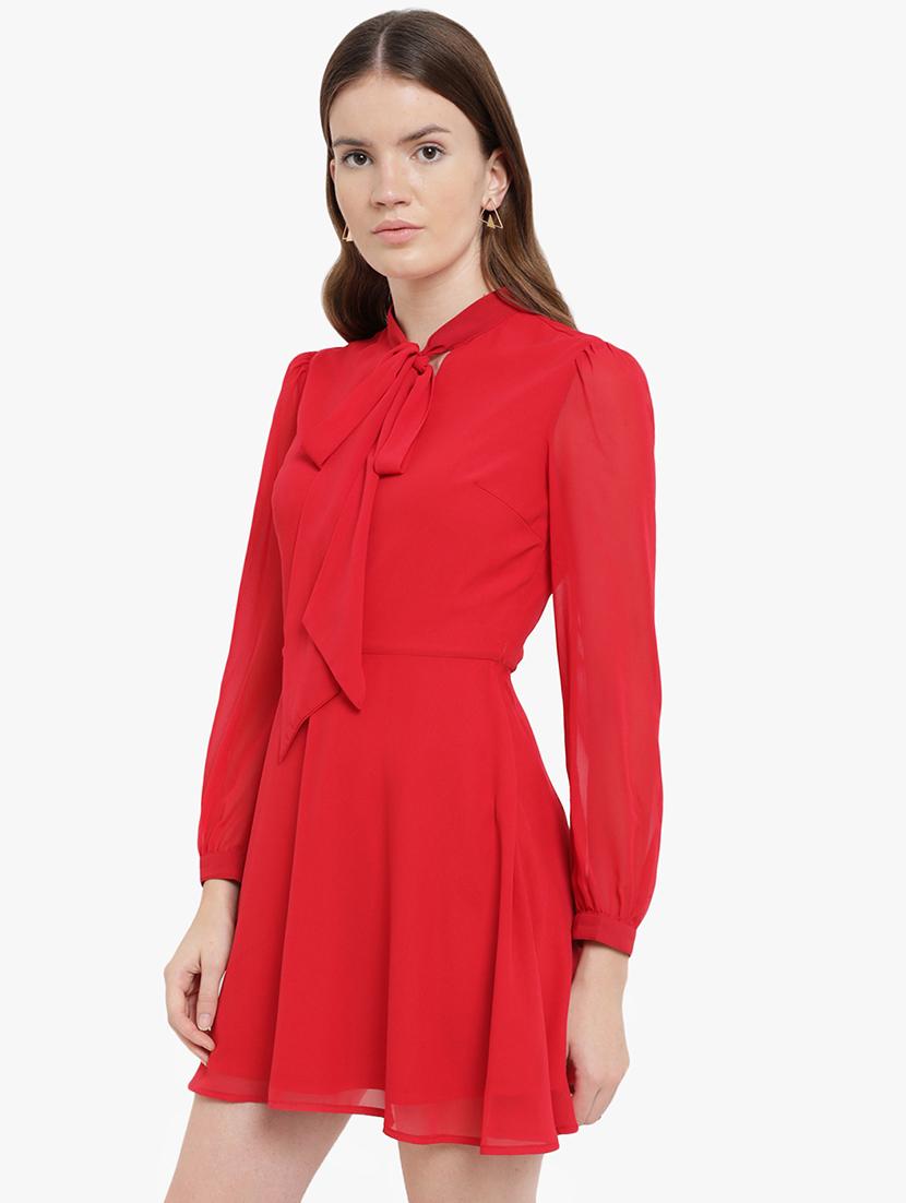 tie knot neck a-line dress - 16237304 - Zoom Image - 2