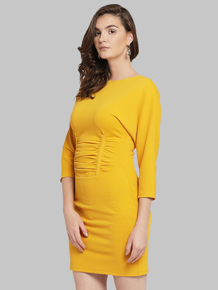 dolman sleeved ruched detail bodycon dress - 16237312 - Zoom Image - 2
