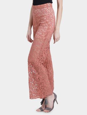 high rise floral laced palazzo - 16237338 - Standard Image - 2