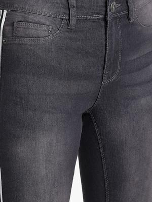 side taped slim fit jeans - 16237425 - Standard Image - 5